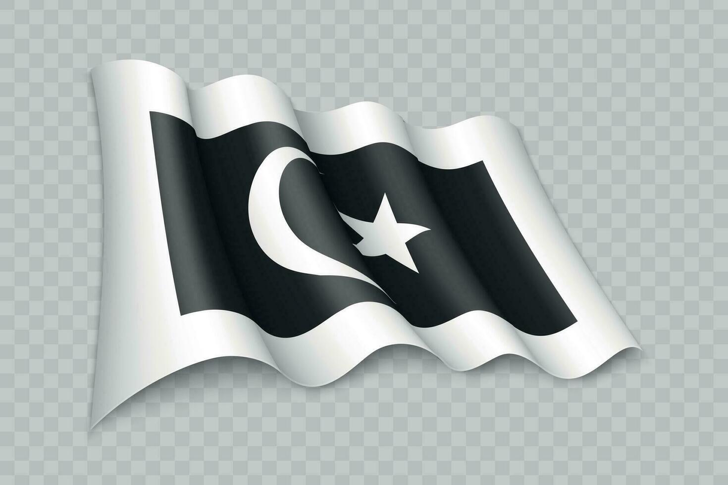 3d realistisch golvend vlag van terengganu is een staat van Maleisië vector