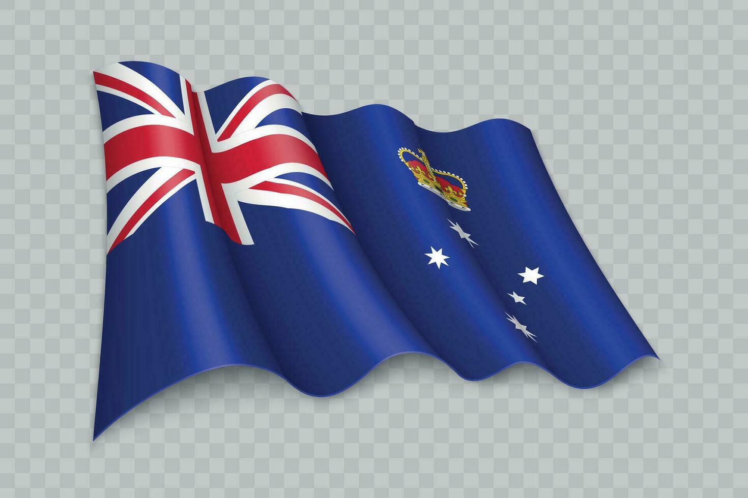 3d realistisch golvend vlag van Victoria is een staat van Australië vector