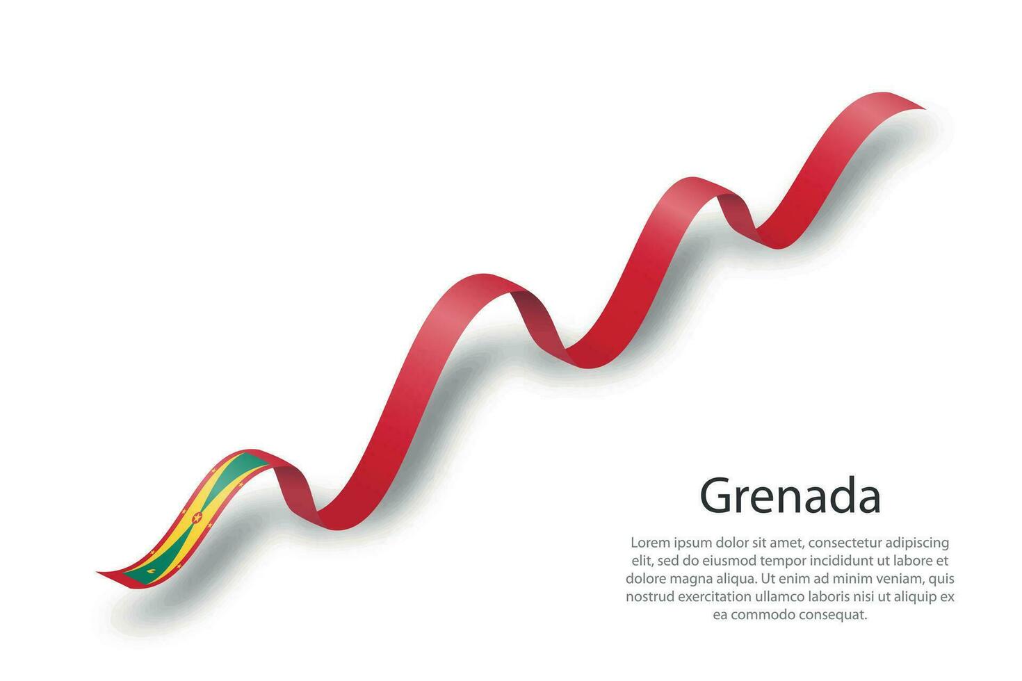 golvend lint of banier met vlag van Grenada vector