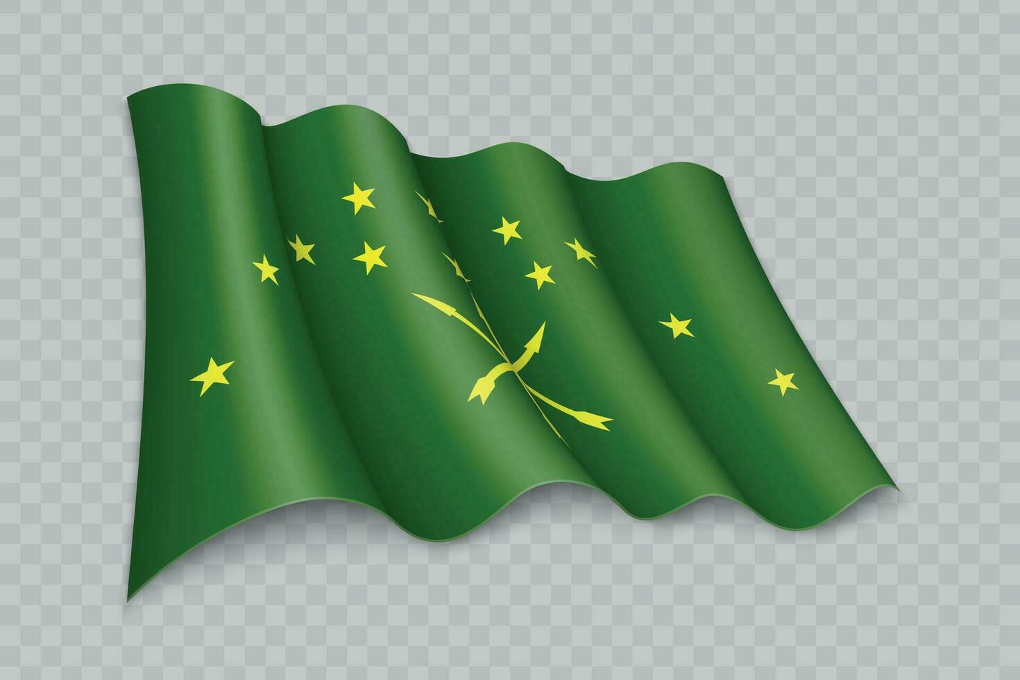 3d realistisch golvend vlag van adygea is een regio van Rusland vector