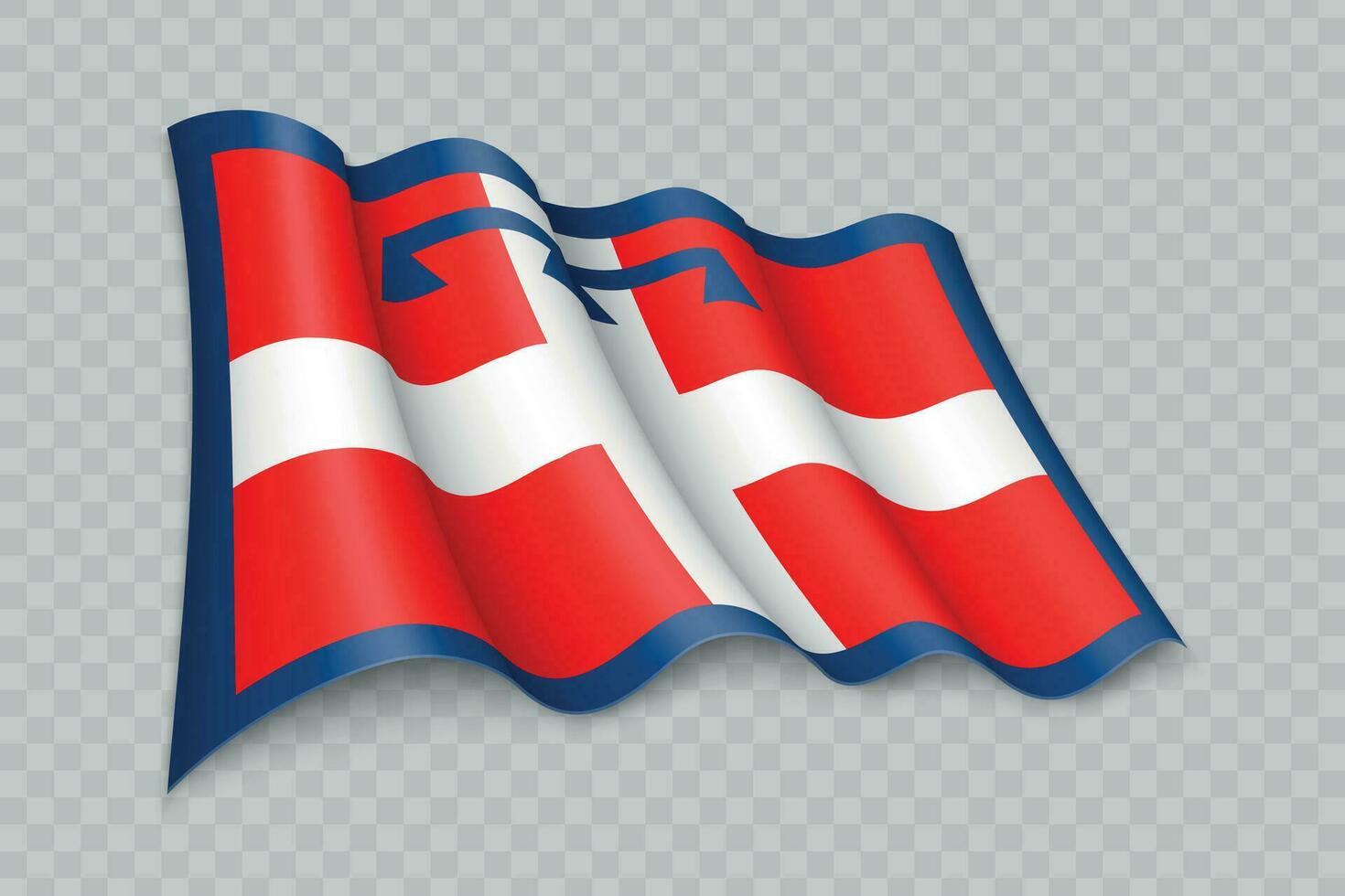 3d realistisch golvend vlag van Piemonte is een regio van Italië vector
