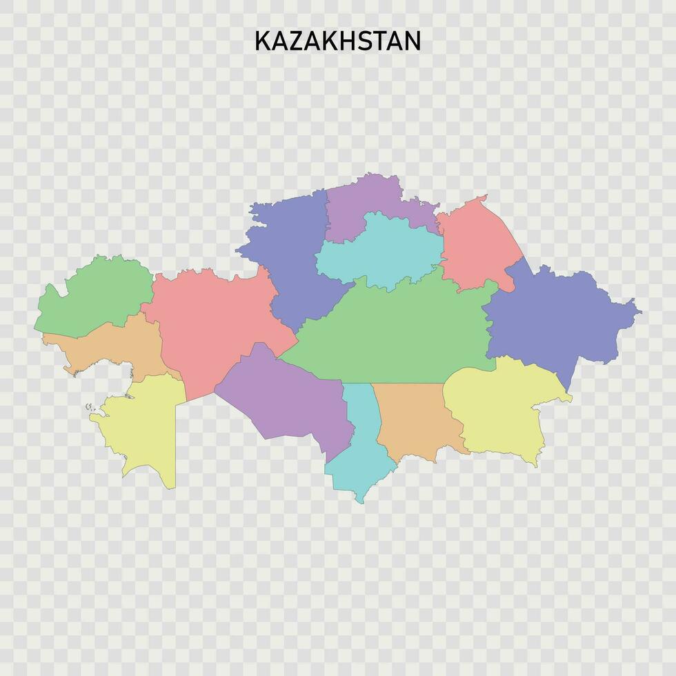 geïsoleerd gekleurde kaart van Kazachstan vector