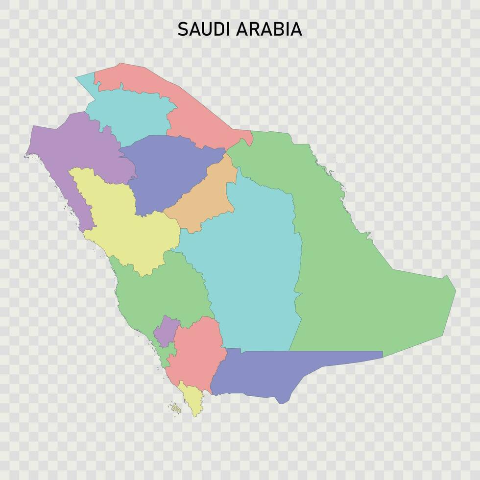 geïsoleerd gekleurde kaart van saudi Arabië vector