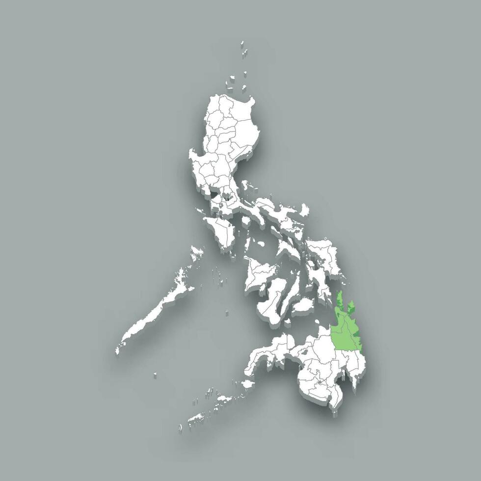 caraga regio plaats binnen Filippijnen kaart vector