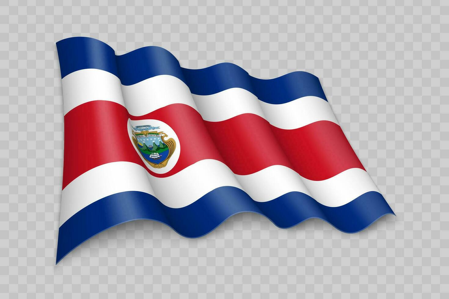 3d realistisch golvend vlag van costa rica vector