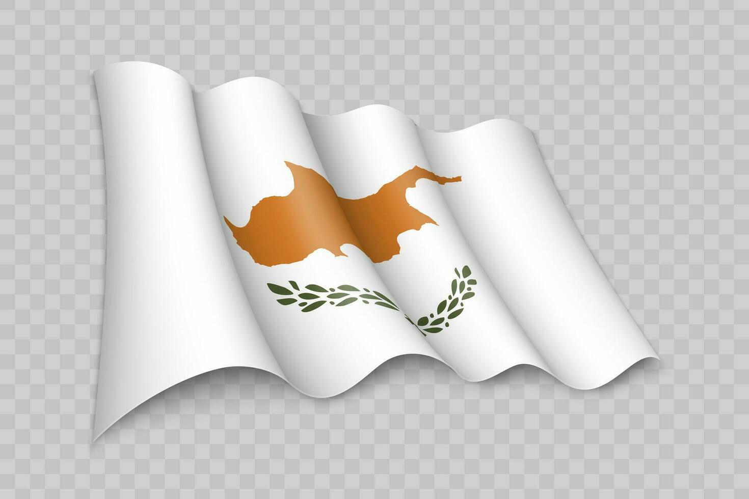 3d realistisch golvend vlag van Cyprus vector