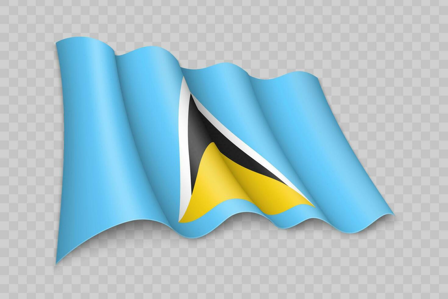 3d realistisch golvend vlag van heilige lucia vector