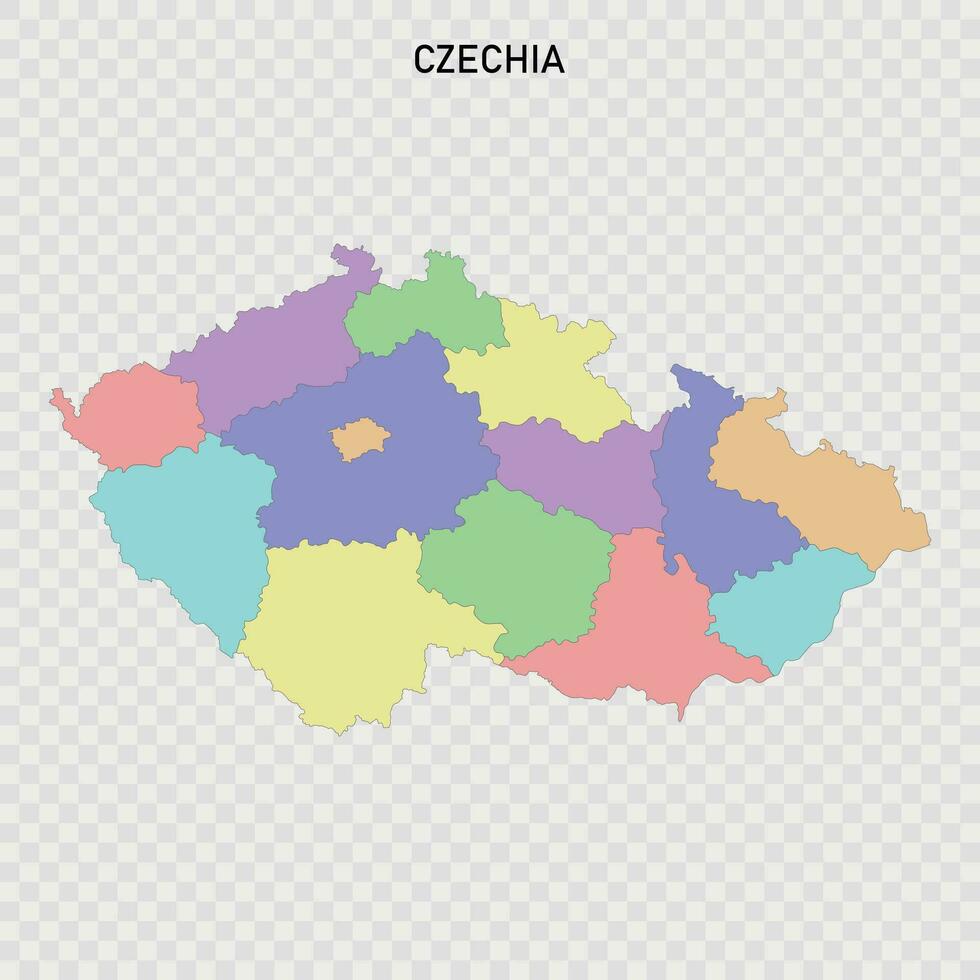 geïsoleerd gekleurde kaart van Tsjechië vector