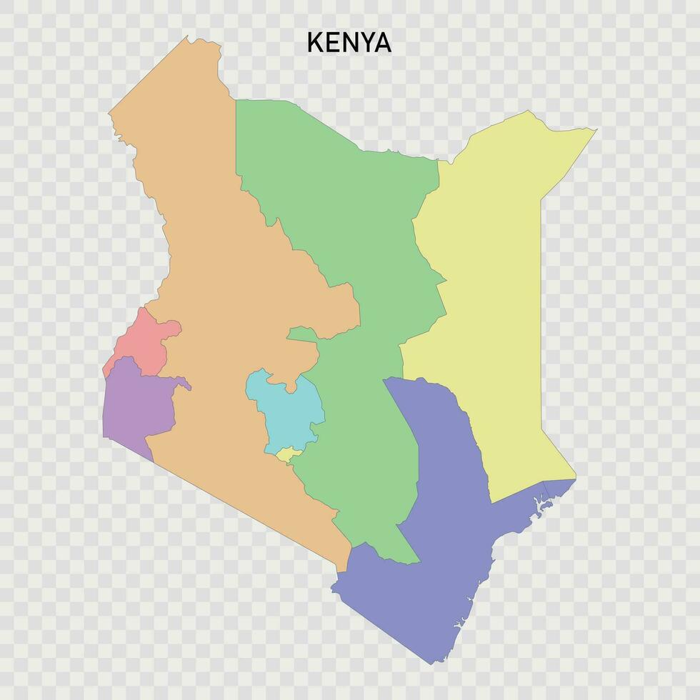 geïsoleerd gekleurde kaart van Kenia vector
