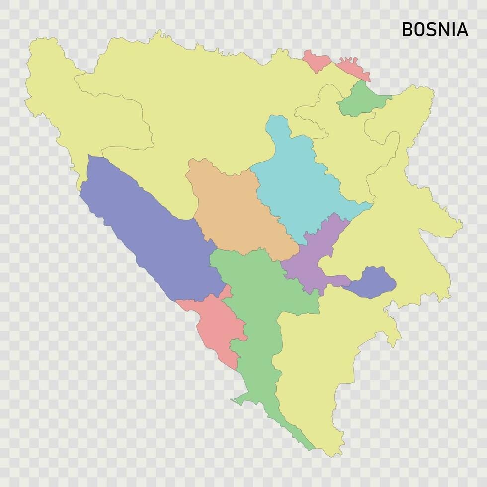 geïsoleerd gekleurde kaart van Bosnië vector