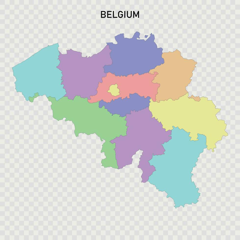 geïsoleerd gekleurde kaart van belgie vector