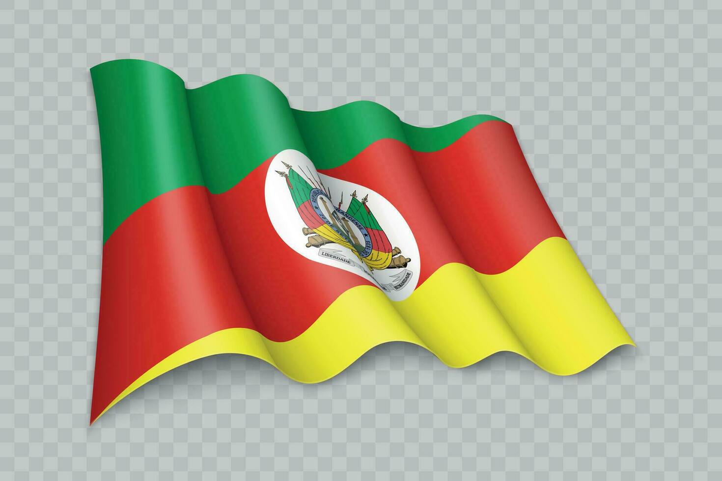 3d realistisch golvend vlag van Rio grande Doen sul is een staat van Brazilië vector