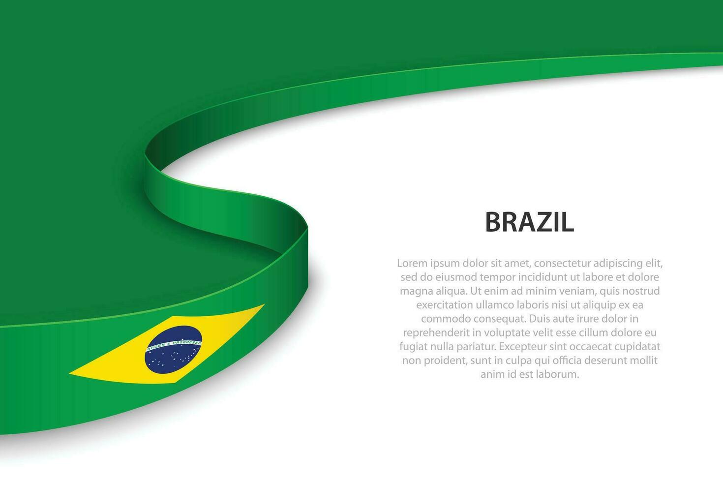 Golf vlag van Brazilië met copyspace achtergrond. vector