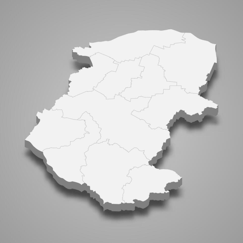 3d isometrische kaart van Montana is een provincie van bulgarije vector