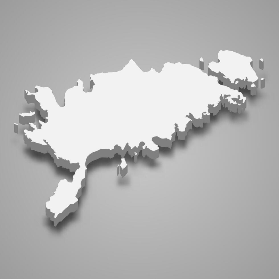 3d isometrische kaart van saare provincie is een regio van Estland vector