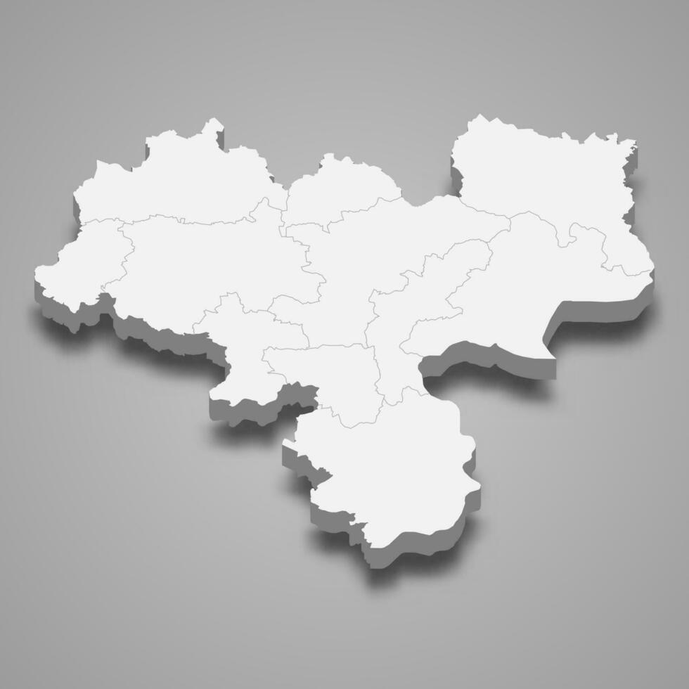 3d isometrische kaart van haskovo is een provincie van bulgarije vector