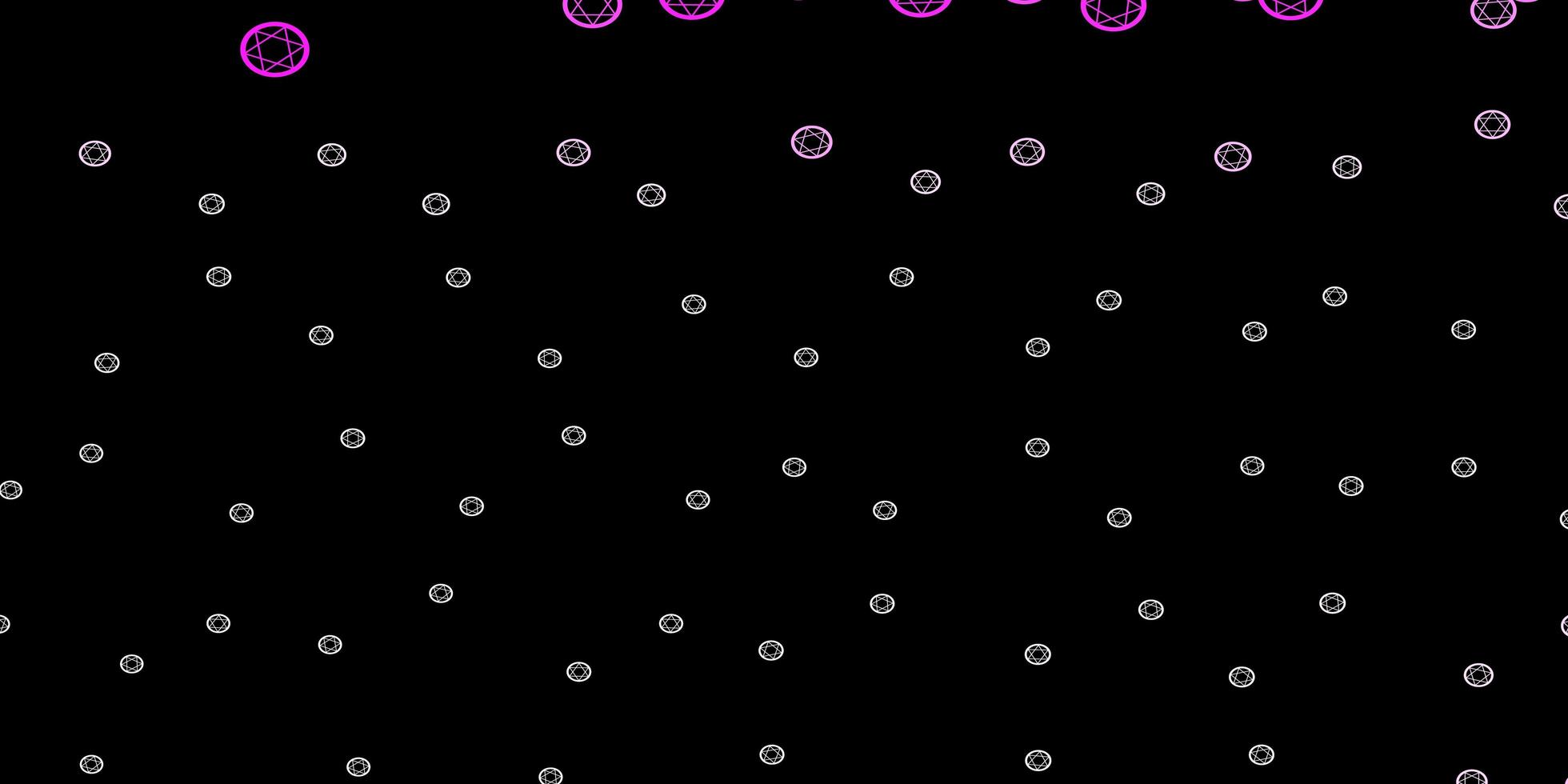donkerroze vectorsjabloon met esoterische tekens vector