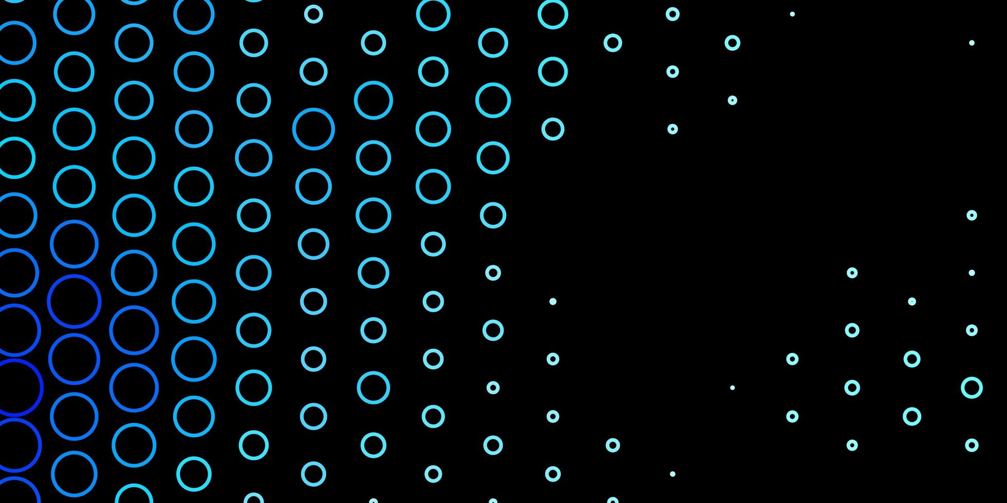 donkerblauwe vectortextuur met cirkelsillustratie met reeks glanzend kleurrijk abstract bollenontwerp voor affichesbanners vector