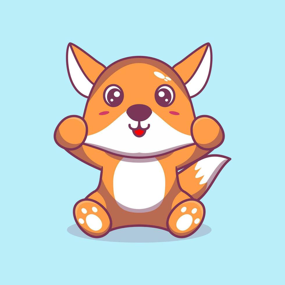 vector vos zittend schattig creatief kawaii tekenfilm mascotte logo