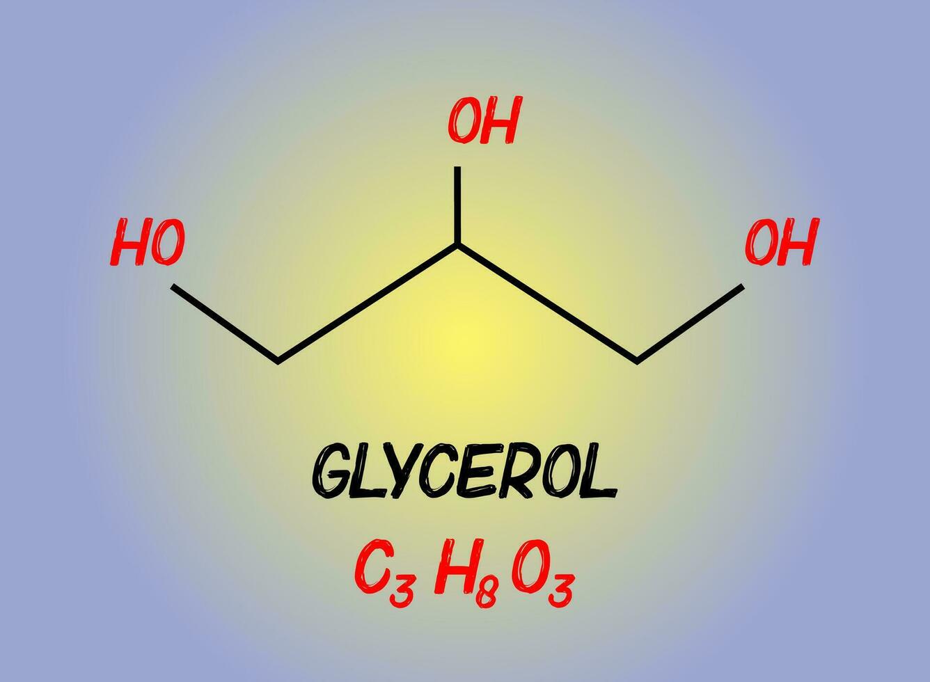 glycerol gemakkelijk polyol suiker alcohol verbinding. vector illustratie.