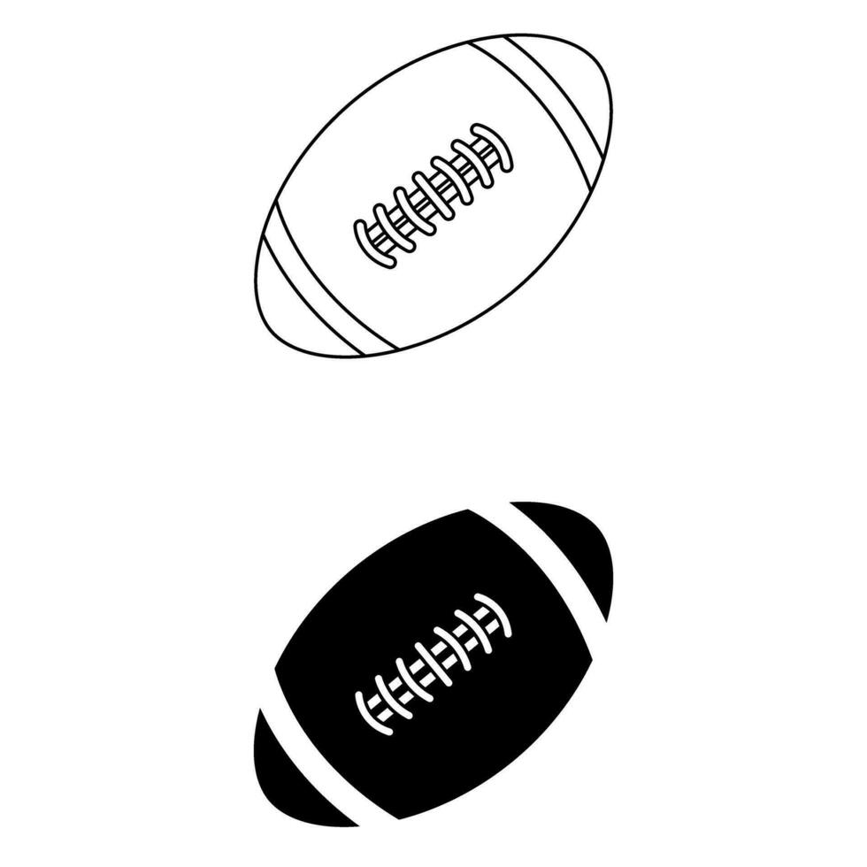 rugby bal icoon vector set. Amerikaans Amerikaans voetbal illustratie teken verzameling. sport symbool of logo.