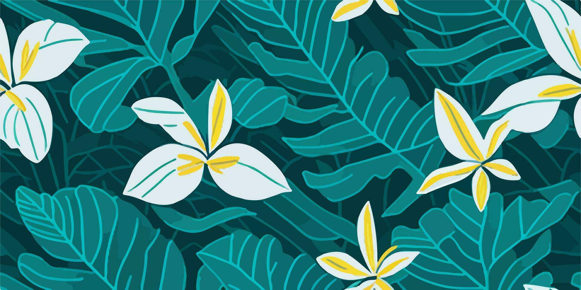levendig zomer bloeit. ontwerpen opvallende frangipani patronen vector