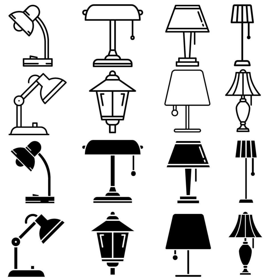 lamp icoon vector set. slaapkamer illustratie teken verzameling. verlichter symbool.