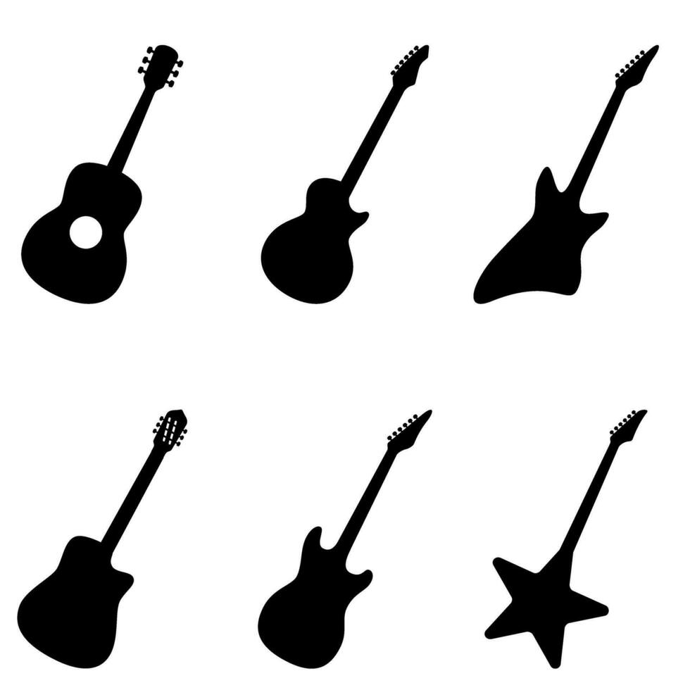 gitaar icoon vector set. akoestisch illustratie teken verzameling. audio symbool.