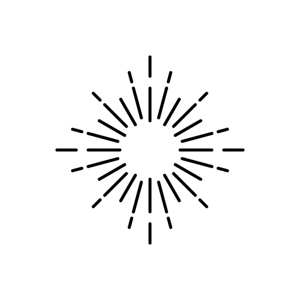 wijnoogst zonnestraal icoon vector. explosie hand- getrokken illustratie teken. elementen vuurwerk. zwart stralen. vector