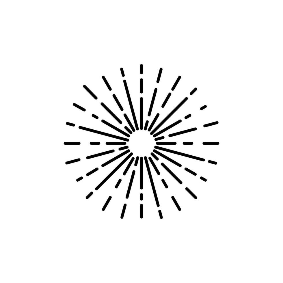 wijnoogst zonnestraal icoon vector. explosie hand- getrokken illustratie teken. elementen vuurwerk. zwart stralen. vector