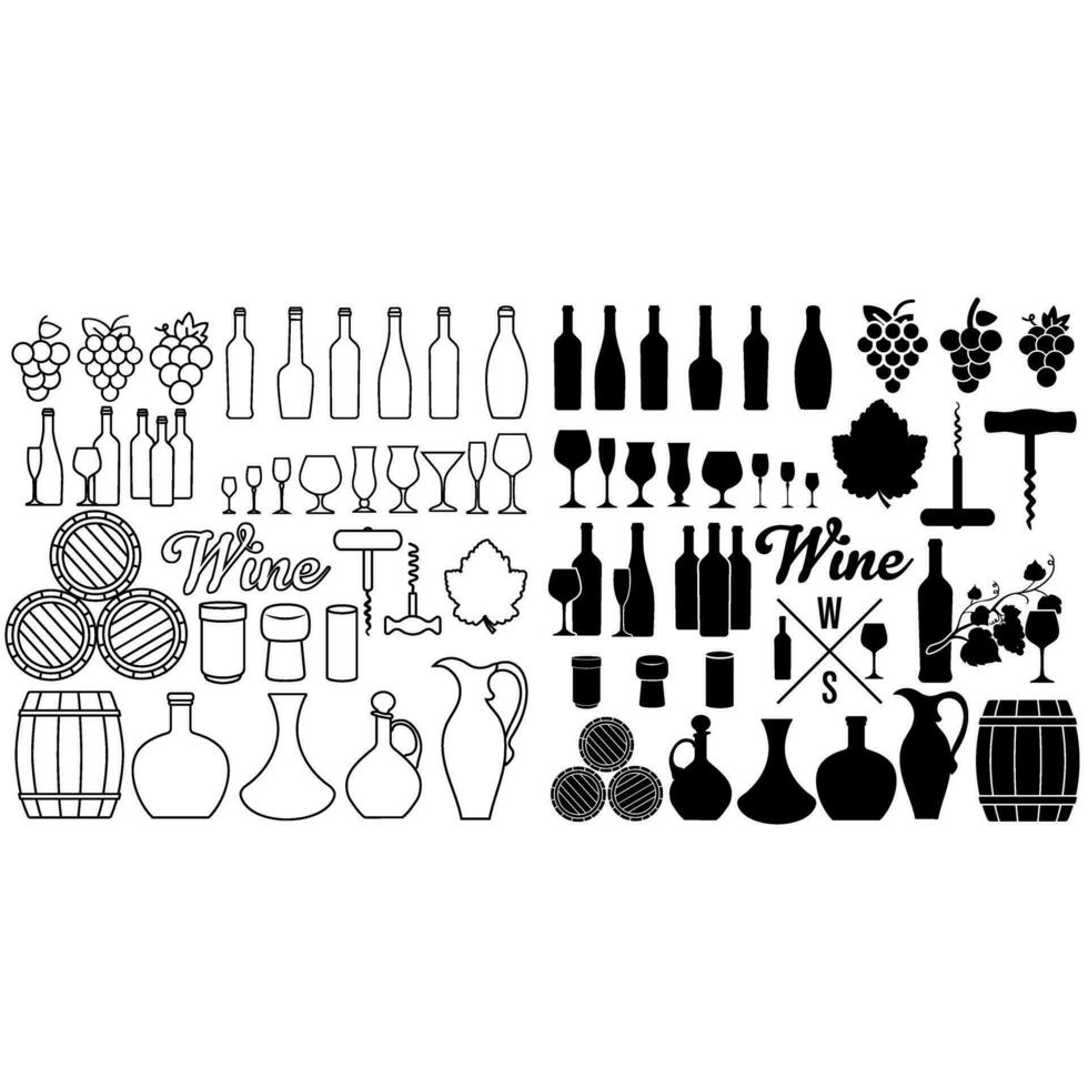 wijn icoon vector set. wijn maken illustratie teken verzameling. wijn huis symbool of logo.