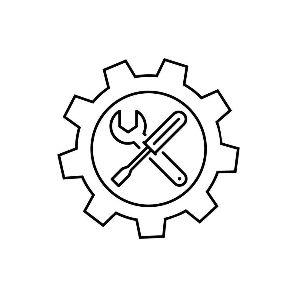 werkplaats icoon vector. reparatie illustratie teken. onderhoud centrum symbool. bouwkunde logo. vector