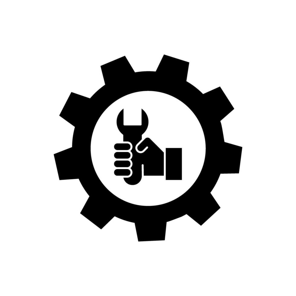 werkplaats icoon vector. reparatie illustratie teken. onderhoud centrum symbool. bouwkunde logo. vector