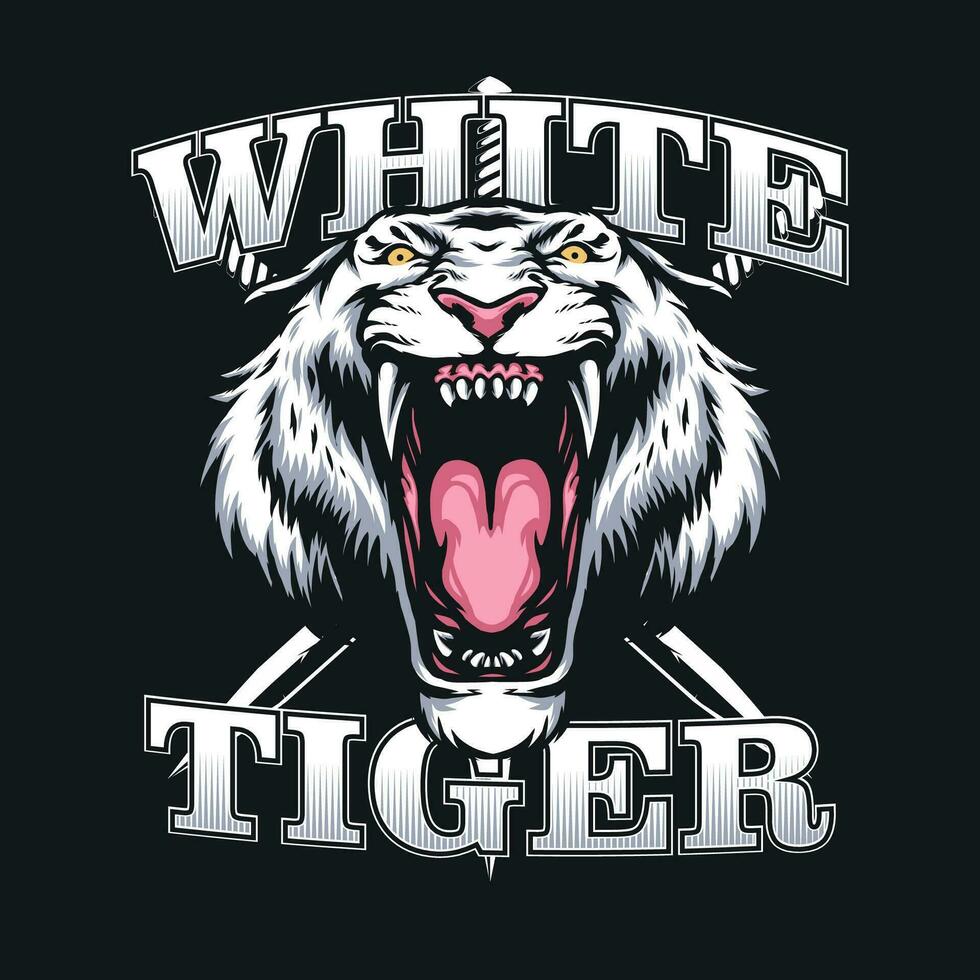 wit tijger hoofd mascotte ontwerp vector