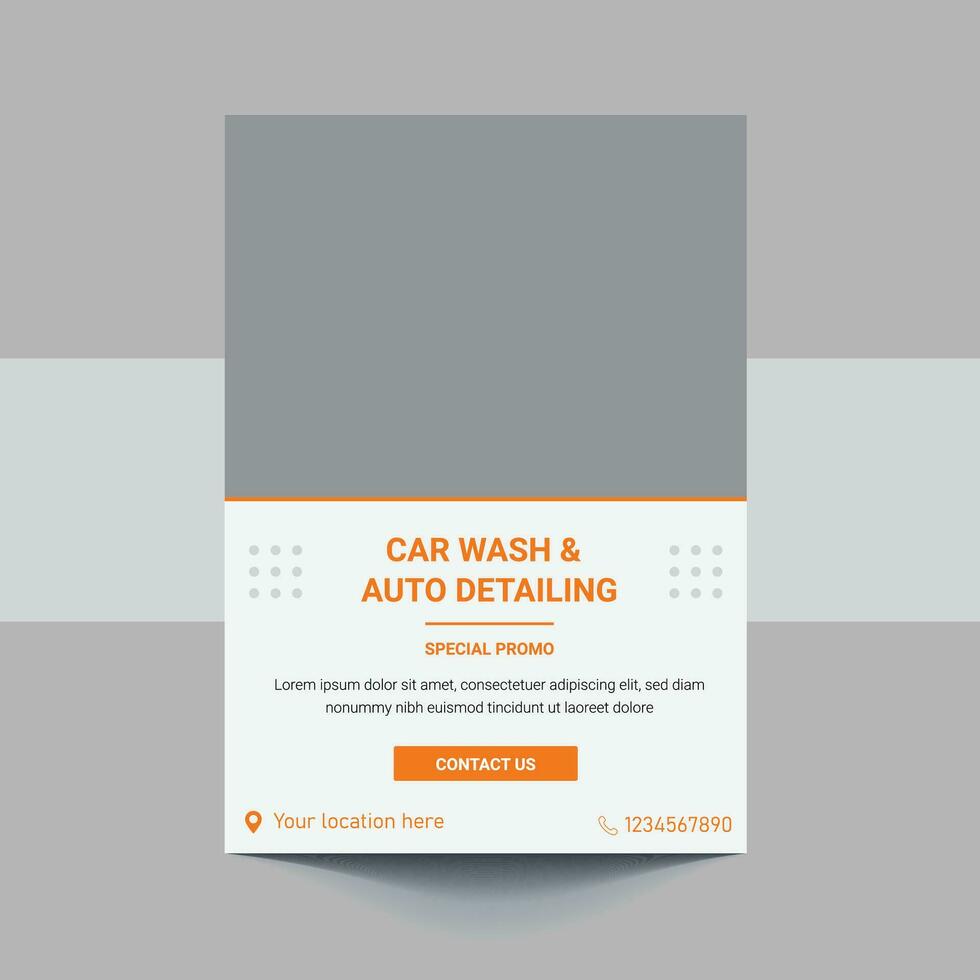 auto het wassen onderhoud folder, poster ontwerp sjabloon vector