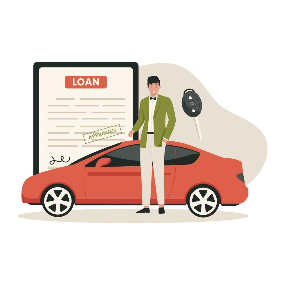 auto lening concept illustratie vector