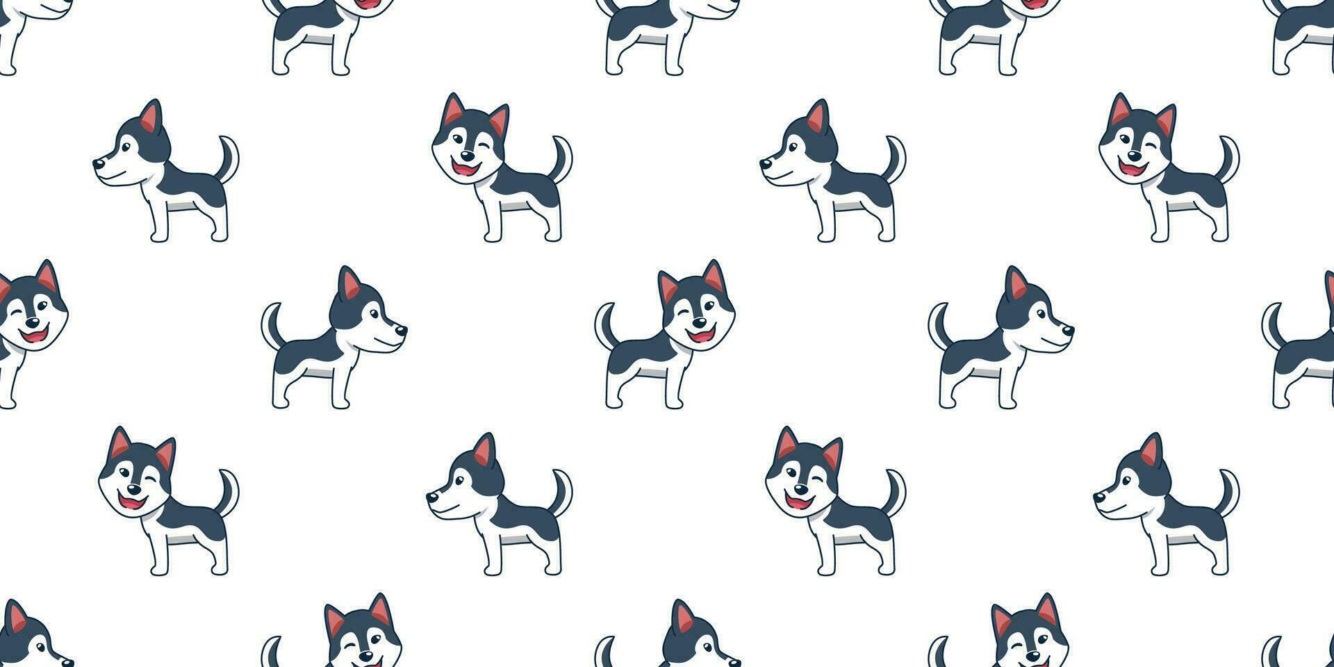 vector tekenfilm Siberisch schor hond naadloos patroon achtergrond