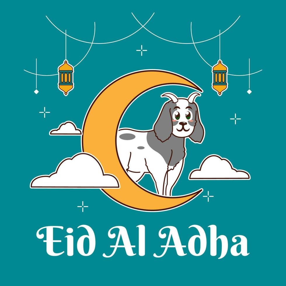 eid al adha met geit vector