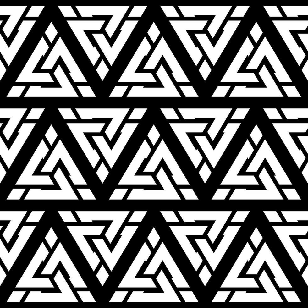 viking valknut keltisch naadloos patroon. wijnoogst achtergrond. middeleeuws manuscript, gravure kunst. nordic etnisch etnisch meetkundig vector achtergrond. azteeks, mayan of of inca stijl