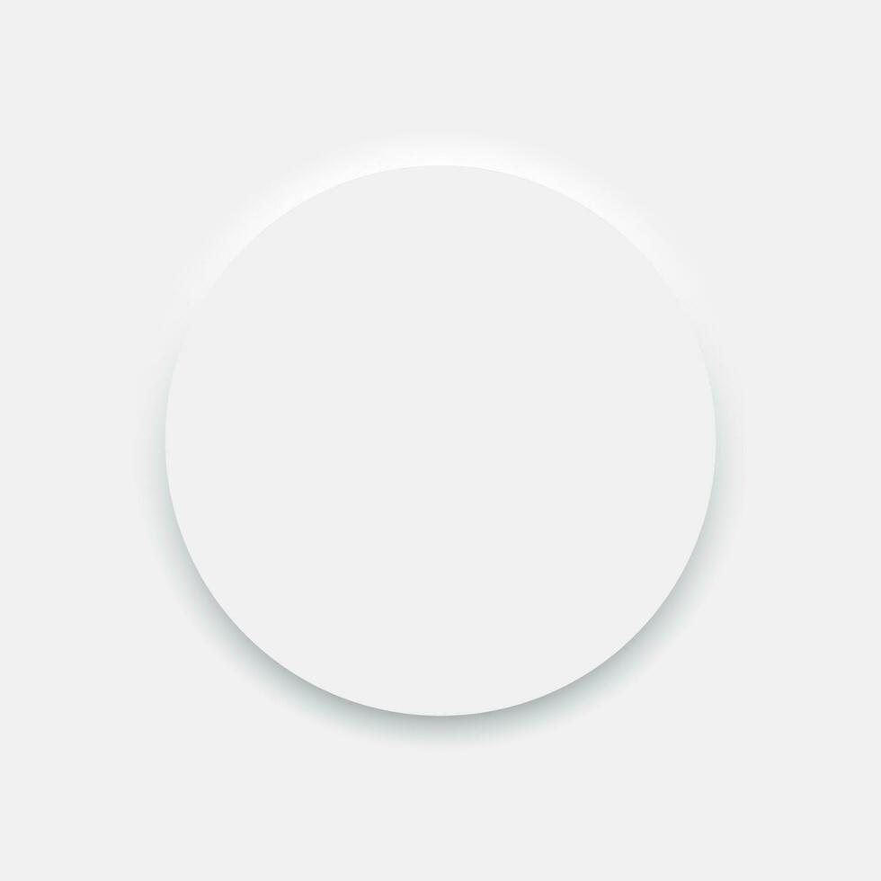 neumorfisme ronde blanco knop ui element geïsoleerd vector illustratie