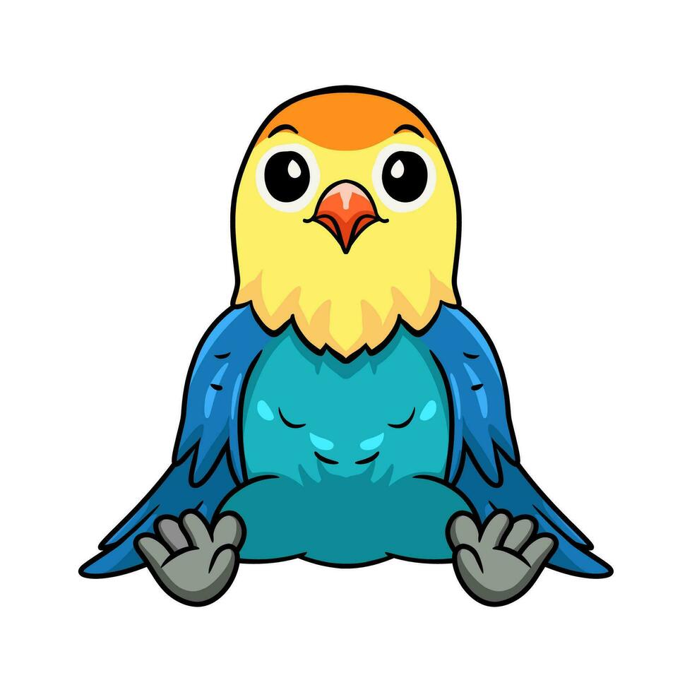 schattig parblauw opaline dwergpapegaai tekenfilm vector