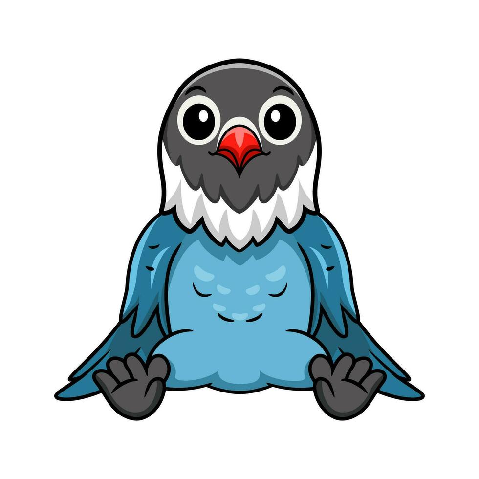 schattig slaty blauw liefde vogel tekenfilm vector