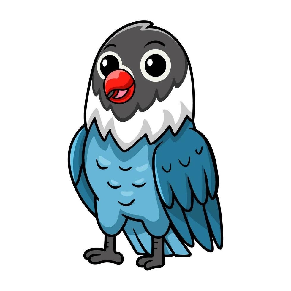 schattig slaty blauw liefde vogel tekenfilm vector