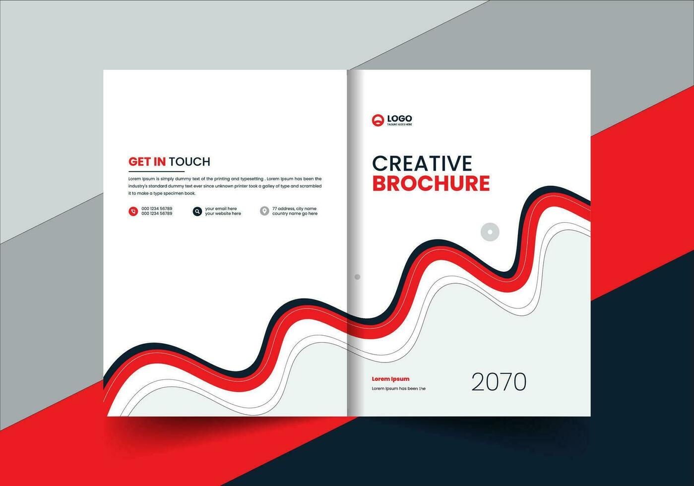 corporate bedrijfsprofiel brochure jaarverslag boekje voorstel voorblad lay-out conceptontwerp vector