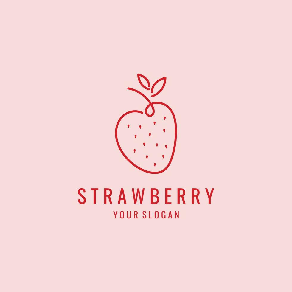 vers aardbei fruit logo sjabloon vector