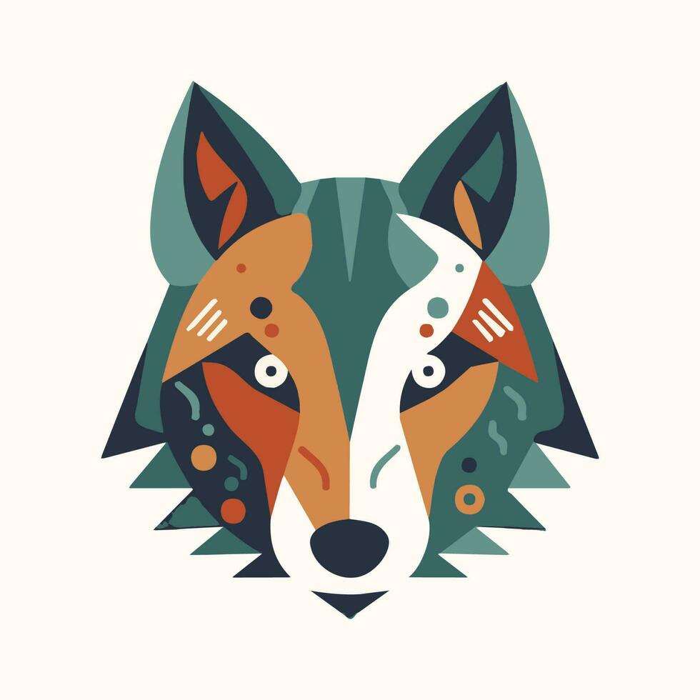 wolf hoofd vlak ontwerp logo illustratie is woest en vetgedrukt, perfect voor merken dat willen naar vitrine sterkte en moed. vector