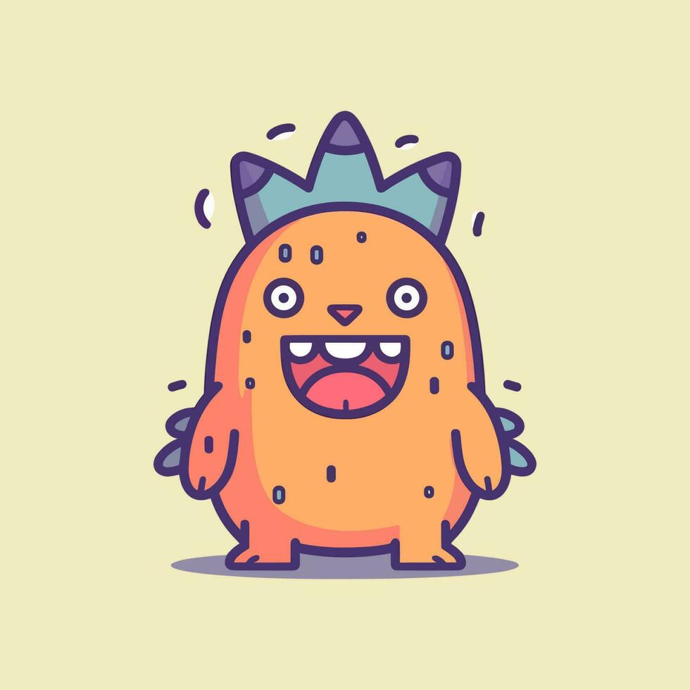 schattig monster illustratie is eigenzinnig en grillig, perfect voor ontwerpen dat zijn speels en fantasierijk. vector