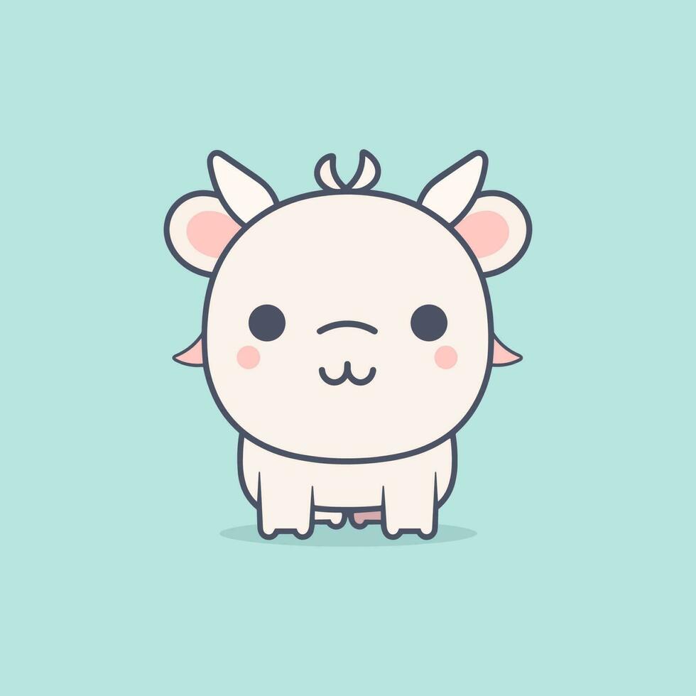 huiselijk buffel schattig kawaii tekenfilm illustratie vector