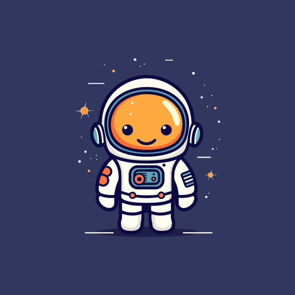 schattig mascotte astronaut tekenfilm ruimtevaarder illustratie vector