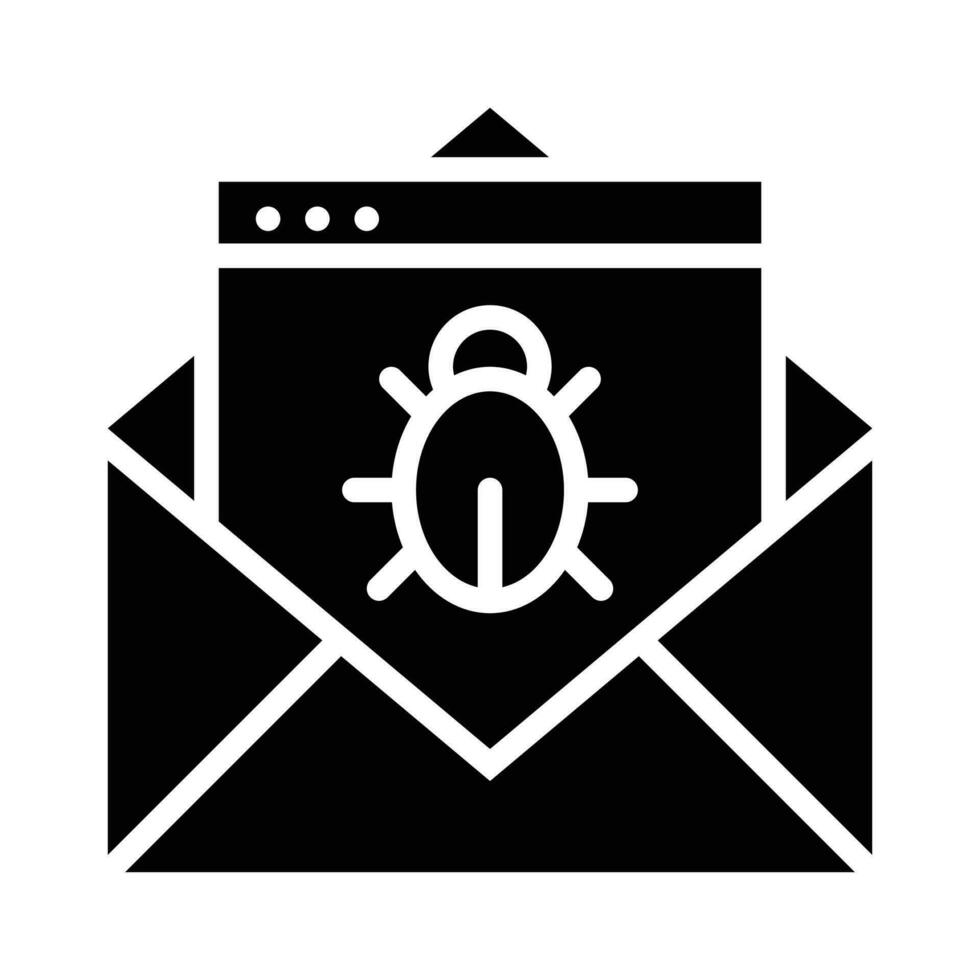 e-mail virus bedreiging vector solide icoon. eps 10 het dossier